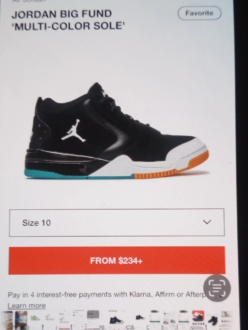 Jordan Big Fund Multi Color Sole Size8M Item 59